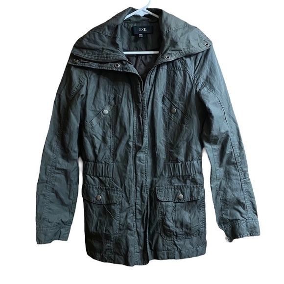 XXI Olive Army Green Utility Jacket with Hood Size Medium - Picture 1 of 6